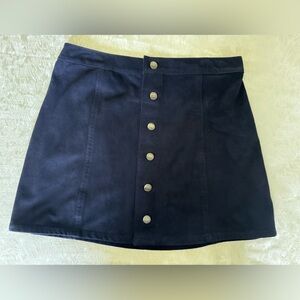 Express Large Button Down Navy Skirt
